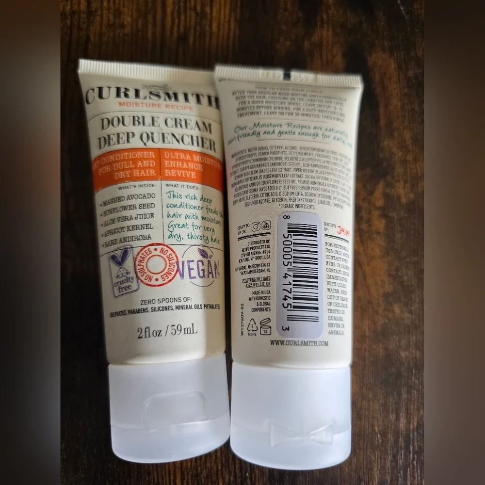 NEW! Curlsmith,  Double Cream Deep Quencher - 2fl oz/59ml - BUNDLE of 2!